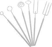 COLLBATH 1 Set Stainless Steel Chocolate Dipping Fork Set Long Handle Fondue Tools for Cleaning for Family Hotel Restaurant Banquet Use