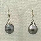 12mm Baroque Tahitian Pearl Dangle Earrings – 14k Yellow Gold