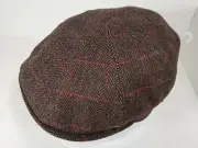 BAILEY MICKEY BROWN PLAID DRIVER CAP SIZE M ( FLAT GOLF NEWSY NEWSBOY IVY CAP )