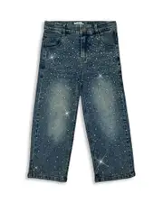 Lola + The Boys Girls' Crystal Sparkle Cropped Jeans - Little Kid, Big Kid