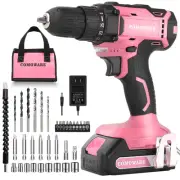 Pink Power Drill 20v Pink Cordless Drill Pink Drill Set For Women 1 Battery & Ch