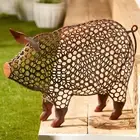 Pig Chicken Wire Garden Statue Figurine Indoor Outdoor Ornament Yard Art Decor
