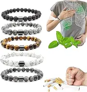 Smoking Cessation Bracelet, Quit Smoking Bracelet , 5PCS Anti Anxiety Bracelet for Women Men, Anti Smoke Magnetic Therapy Bracelet, Spiritual Bracelet Pain Relief for Weary Muscles & Joints (5Pcs), 宝石