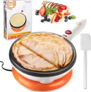 MasterChef Cordless Crepe Maker with Non-stick Dipping Plate plus Black/White