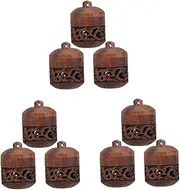 Healeved 3sets Wooden Essential Oil Diffuser Pendant Necklace Aromatherapy Fashionable Decorative Necklace Car Air Freshener 3pcs*3