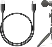 Geekria for Creators USB C to Micro USB Microphone Cable 1.6 ft / 50 CM, Compatible with Shure MV7, MV88+, MV5, MV51, MVi, Mic Cord (Black)