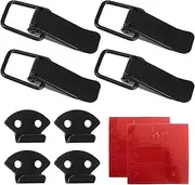 Ohleats 4 PCS Car Bumper Clip Hasp, Carbon Fiber Auto Bumper Security Hook Lock Clips Kit, Quick Release Fasteners for Front Rear Bumper Trunk Fender, Universal Car Accessories (Black, L)