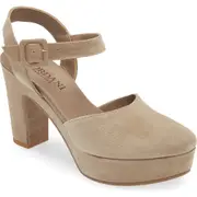 Cordani Torin Ankle Strap Platform Pump in Tortora Suede at Nordstrom, Size 10Us