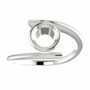 Sterling Silver Round Cut Solitaire Ring Setting - Modern Bypass Style Ring Moun