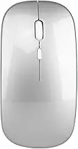 Wirel Mouse Ultra-Thin Sile Mouse Portable and Sleek Mice Rechargeable Mouse 10m/33ft Wirel Transmission (Silver)