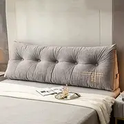 UYSOFRCV Wedge Pillow Headboard Triangular Bed Wedge Pillow for Headboard, Headboard Pillow Reading Pillow for Daybeds and Bunk Beds, Features Removable Washable Cover,Gray,180 x 50 x 20cm