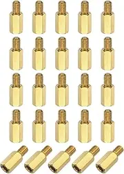 sourcing map 25Pcs Male to Female Thread Spacer Screws, M5 x 12mm + 7mm Brass Hex Standoff Screws PCB Motherboard for Drone Quadcopter, Computer and Circuit Board