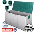 Gardeon Outdoor Storage Box 290L Lockable Organiser Garden Deck Shed Tool Green