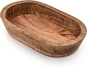 Indus Lifespace Decorative Bowl Mango Wood Hand Carved Home Decor for Dining Table Centerpiece Bowl for Table (10" x 6" x 2")