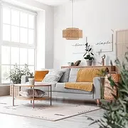 Krear Pendant Lamp - Bamboo Pendant Light, Handwoven Lamp Shade, Dining Room Ceiling Light, Kitchen Pendant Lighting Over Island (Bulb Not Included)