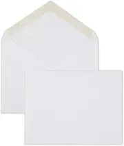 Mead Standard A2 Invitation Envelopes, Gummed Closure, 4-3/8" X 5-3/4", Premium 24-lb Paper, White, 100 per Box (CO198)