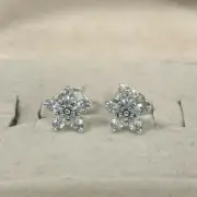 BRAND NEW Genuine Pandora Silver Sparkling Snowflake Stud CZ Earrings 299239C01