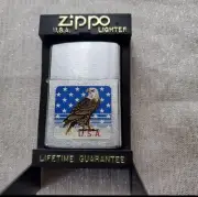 Zippo oil lighter unused in the U.S.A., 1994, bald eagle design.