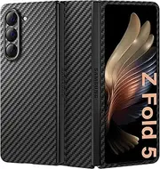 [memumi] Real Aramid Fiber for Samsung Galaxy Z Fold 5 Case, Sturdy Durable Aramid 0.5 mm Slim Case for Galaxy Z Fold5 Carbon Fiber with Military-Grade Drop Protection Black