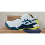 清倉價 ASICS GEL-RESOLUTION 9 男女專業網球鞋張帥孟菲爾斯R9緩震透氣網球鞋-EUR39-45白黃