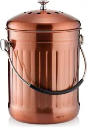 RED FACTOR Premium Compost Bin for Kitchen Countertop - Stainless Steel Food Was