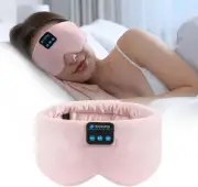 Soft Sleep Eye Mask Bluetooth Headband Wireless Headphones, SYPVRY Pink