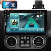 11th (4Ram 64Rom) Car System & 5G WiFi6(1201Mbps) for Jeep Wrangler Radio,Upgrade10.2 Inch Car Stereo GPS Navigation for JK Compass,Carplay Android Auto Mirroring Airplay SWC 1080P/AM+FM