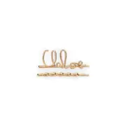 [Chloe] Chloe-Vintage Gold Brass Icon Hair Clip-Donna OS OS