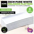 6X Home Master® Melamine Platter Tray Rectangle 15cm x 35cm Kitchen Plate