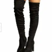 Bamboo Intense-06 Women's Thigh High/Over The Knee Chunky Heel Platform Boot