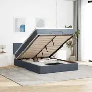 Ottoman Bed with Mattress Dark Grey Double Velvet