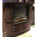 SAMPO 聲寶牌 古董電視 早期 拉門電視機 骨董 映像管電視 立體雕花 大型電視
