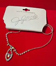 NWT Jaclyn Smith Sparkly Dangle Aurora Borealis White Rhinestone Necklace SP 23