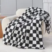 Throw Blanket for Couch Black White Throw(50"x60") Checkered-black White