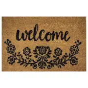 Floral Welcome Door Mat