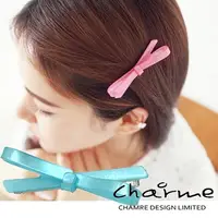 在飛比找PChome24h購物優惠-Charme 韓國流行甜美造型蝴蝶結壓克力髮夾 天空藍色
