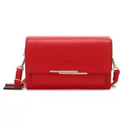 Nevenka Womens Multiple Card Slots Crossbody Shoulder Bag Large Capacity Wallet-Red