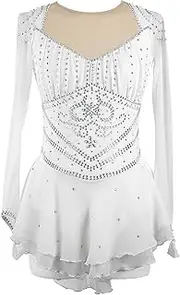[Zagitova] Ice Figure Skating Dress for Girls Elegant Women Breathable Competition Dance Clothing with Shiny Rhinestone