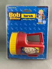 BOB THE BUILDER 2001 Childrens Torch Flashlight Red & Yellow Brand New (L)