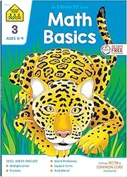 School Zone - Math Basics 3 Workbook - Ages 8-9, 3rd Grade, Common Core, Multiplication, Division, Word Problems, Place Value, Fractions, and More (School Zone I Know It!® Workbook Series)