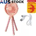 Baby Stroller Fan USB Rechargeable 3 Speeds Mini Fan for Home Office Car (Pink)