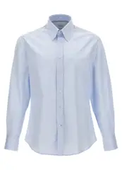 [Brunello Cucinelli] Brunello Cucinelli-Cotton Shirt Camicie Celeste-Uomo XL Light Blue