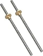 2pcs 8mm T8 Stainless Steel Threaded Rod Lead Screw Rail with T8 Copper Nut for 3D Printer Machine Z Axis (400mm x 8mm)