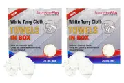 New White Terry Towels Rags - 50 lbs. Case 2 x 25 lbs. Compressed Boxes Case