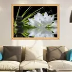 White Lotus 5D DIY Canvas Picture Crystal Rhinestones Paintings Wall Decoration