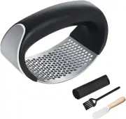 Stainless Steel Garlic Smash, Press Rocker Mincer/ Crusher/ Chopper with Peeler