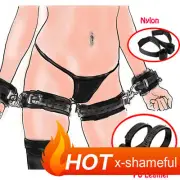 2 Style Wrist to Thigh Leg Cuffs Handcuffs Ankle Cuff Straps Binding Restraint