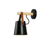 Wall Light Wood Modern Simple Style Night Lamp Home Decoration for Corridor Bedside Black