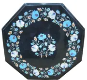 2' Marble Coffee Dining Corner Center Side Table Top Inlay Malachite Restaurant