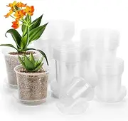 [DUNPUTE] 40 Pack 4/5/6/7 Inch Clear Nursery Pots with Drainage and Saucer, Clear Plastic Planter Pots for Plants, Flexible Seed Starting Pots for Succulents, Small Herbs, Annual Flowers